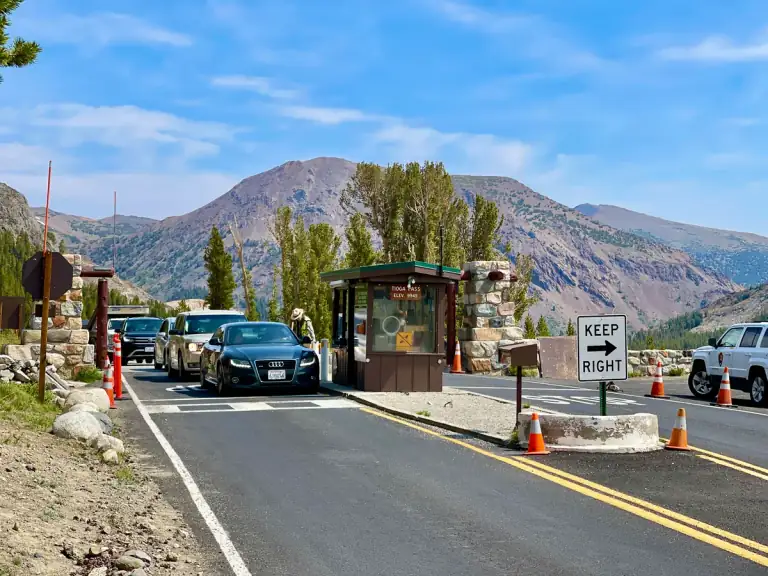 the Yosemite Tioga Pass entrance gate on SR-120